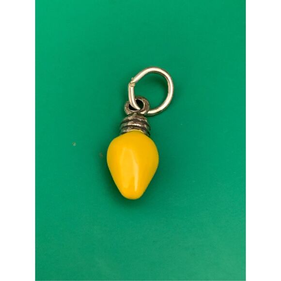 Yellow Christmas Vintage Light Sterling Silver Jewelry Charm # holiday - Picture 2 of 3